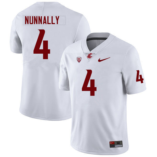 Men #4 Tsion Nunnally Washington State Cougars College Football Jerseys Sale-White - Click Image to Close
